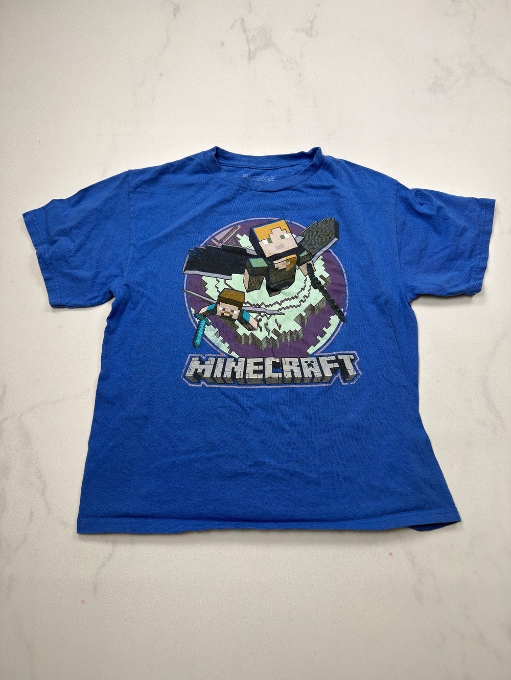 Minecraft Graphic T-Shirt Blue - Boys Large
